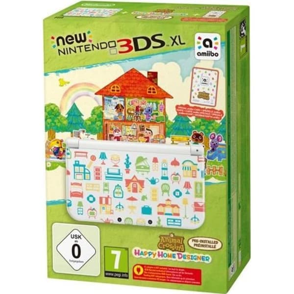 Ny Nintendo 3DS XL-konsol - Animal Crossing Happy Home Designer - Vit - Bunt- USED