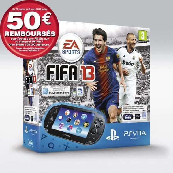 PACK PS VITA WIFI + FIFA 13 + 4 GB MINNESKORT- USED