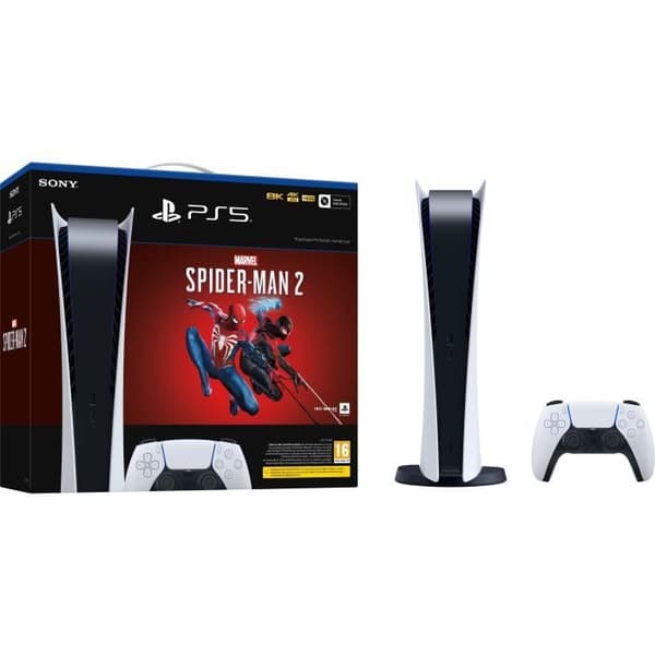 PlayStation 5-konsolen - Digital Edition + Marvel's Spider-Man 2- USED