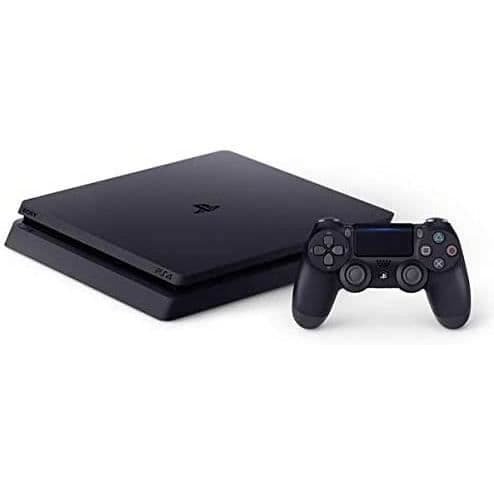 Sony PlayStation 4 Slim 500 GB, med 1 DUALSHOCK 4 V2 trådlös handkontroll, Chassi F, Svart (Jet Black)- USED
