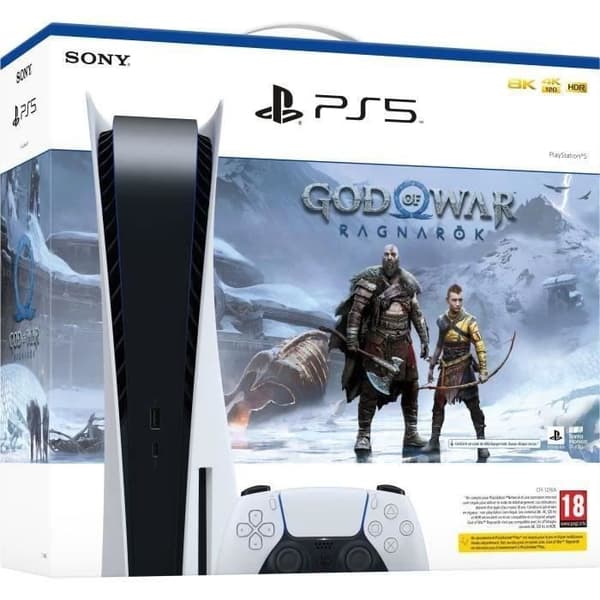 PS5-paket: PlayStation 5 Console - Standard Edition + God of War: Ragnarök- USED