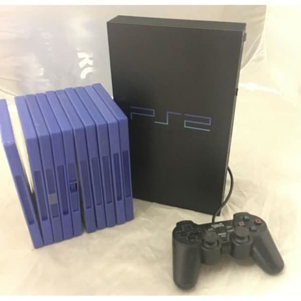 konsol playstation 2 ps2 med 10 spel- USED