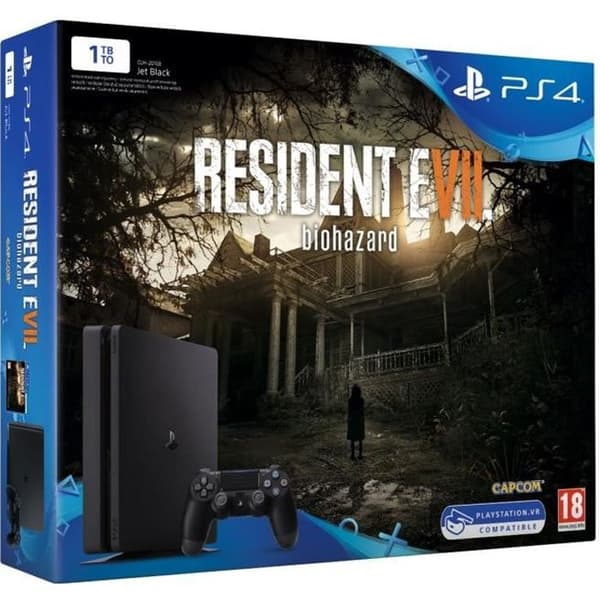 Nytt PS4 Slim 1TB + Resident Evil 7 PS4 och VR-spel- USED