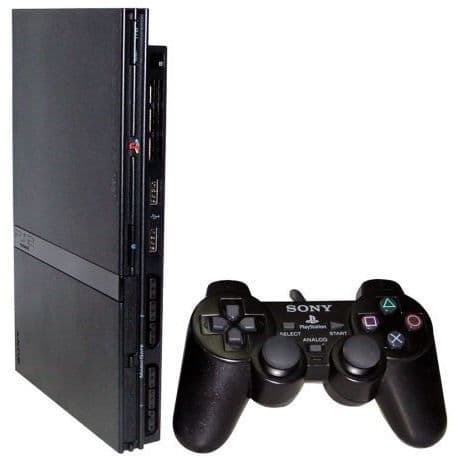 SONY PS TWO PES 2008 NY DESIGN / PS2-konsol - PES 2008-spel ingår - Svart- USED