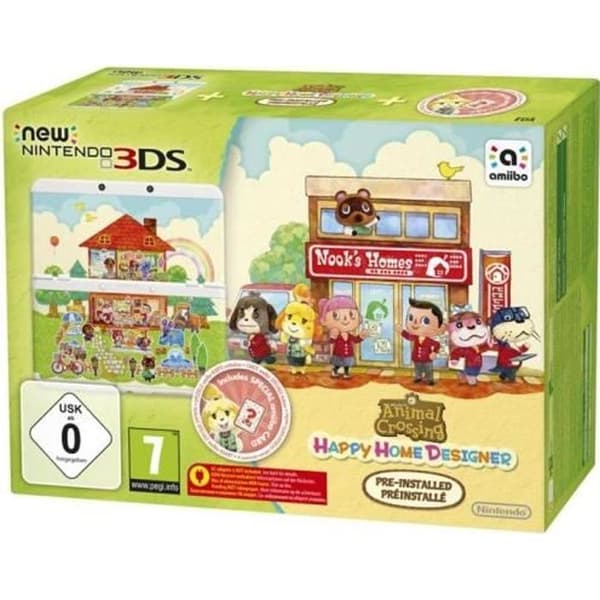 Handhållen konsol - Nintendo - Ny 3DS + Animal Crossing Happy Home Designer - Wi-Fi - Paket- USED