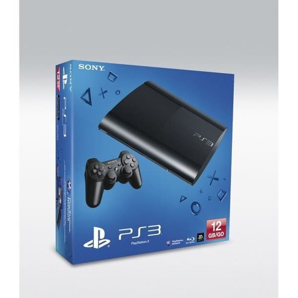 PS3 Slim Black Console - Sony - 12 GB lagringskapacitet - Spiderman-licens- USED