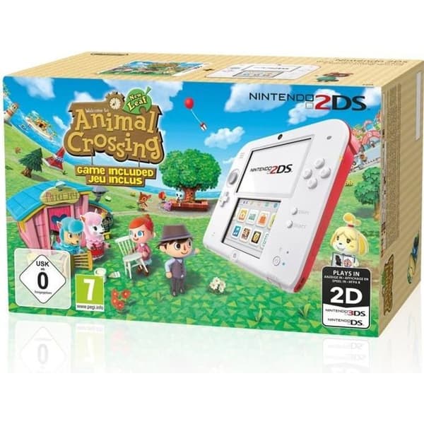 2DS Red + Animal Crossing New Leaf- USED