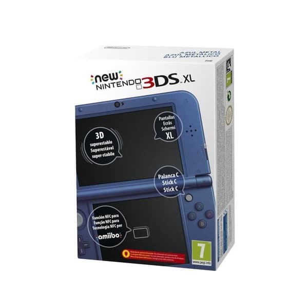 Bärbar konsol - Nintendo - Ny 3DS XL - Metallic Blue - 4 GB - Europeisk version- USED