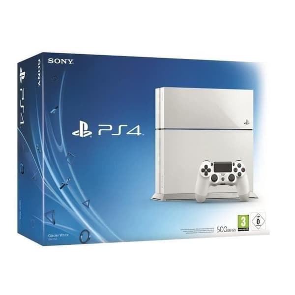 Playstation 4 500 GB White Console - Sony - PS4 - Lagringskapacitet 500 - 1 vit DualShock 4-kontroller- USED