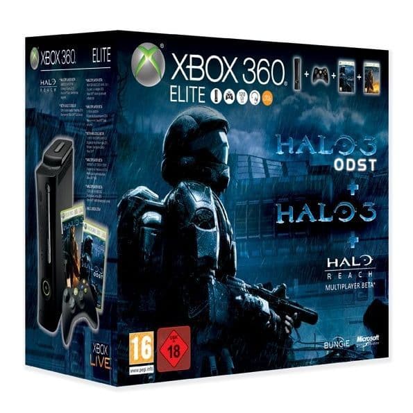 Xbox 360 Elite Halo ODST Ultimate-konsol - Pack med spel och tillbehör- USED