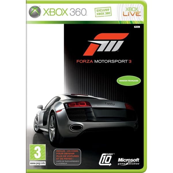 Xbox 360 Elite Forza Motorsport 3-konsol - Microsoft - Svart - 120 GB - Bundel - Xbox 360-plattform- USED