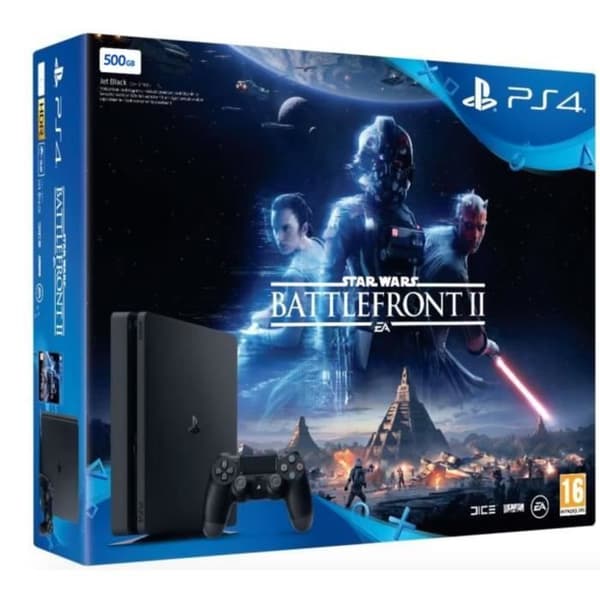 PS4 500 GB-konsol - Star Wars Battlefront II - 14 dagars PSN-prenumeration- USED