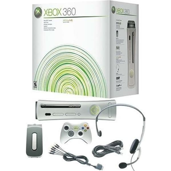Xbox 360 Premium Pack-konsol - Microsoft - Bundle - Vit - 20 GB - Trådlös handkontroll- USED