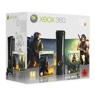 Xbox 360 Elite-konsol - Microsoft - Halo 3 &amp; Fable 2 Pack - 120 GB - Svart- USED