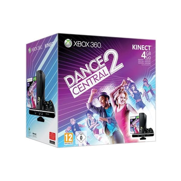 XBOX 360 4GB KINECT + DANCE CENTRAL 2- USED
