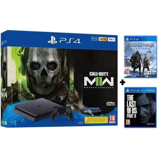 PlayStation 4-konsolpaket Call of Duty Modern Warfare II + God Of War Ragnarök PS4 + The Last Of Us 2 PS4- USED