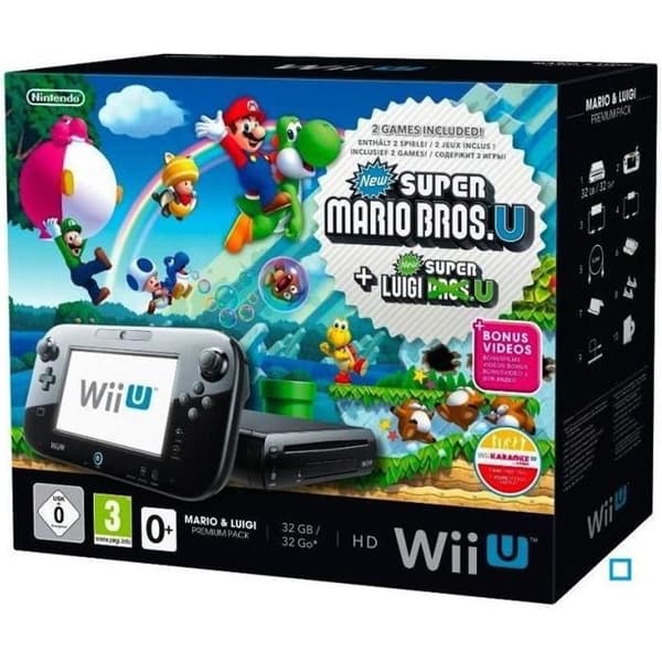 Mario &amp; Luigi Black Premium Bundle Wii U-spel- USED