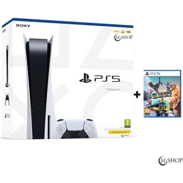 Vardagsrumskonsol - Sony - Playstation 5 Standard Edition - 825 GB - Vit - Riders Republic PS5 Pack- USED