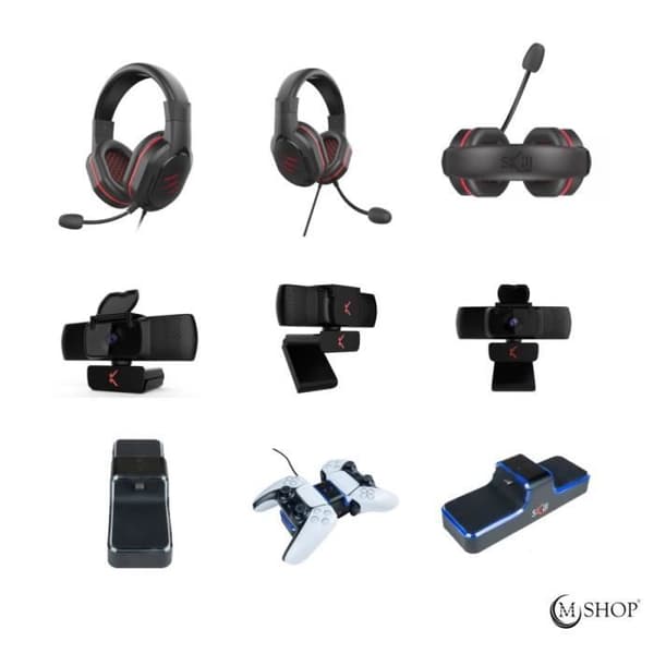 Pack Playstation 5 - Skillkorp - Standardutgåvan - Laddare för 2 kontroller - Webcam W-10 - Hörlurar SKP H6- USED