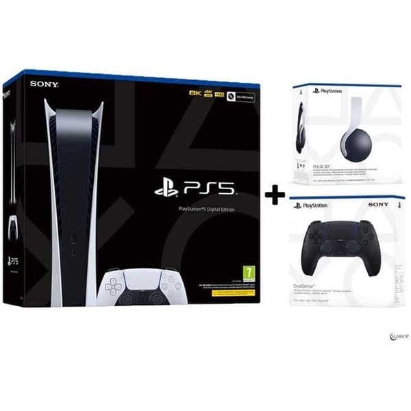 Hemkonsol - Sony - Playstation 5 Digital Edition - 825 GB - Bundle - Vit- USED