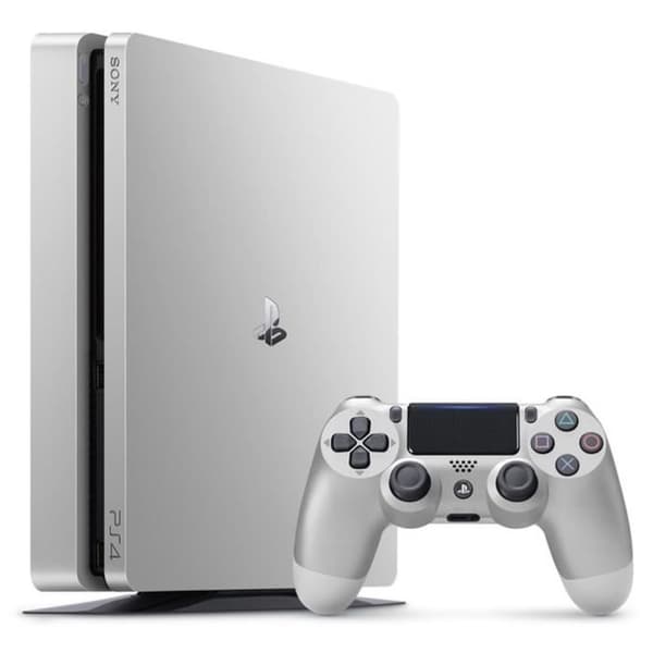 Vardagsrumskonsol - Sony - PS4 Slim Silver 500 GB - 2 kontroller - Grå - Pack- USED