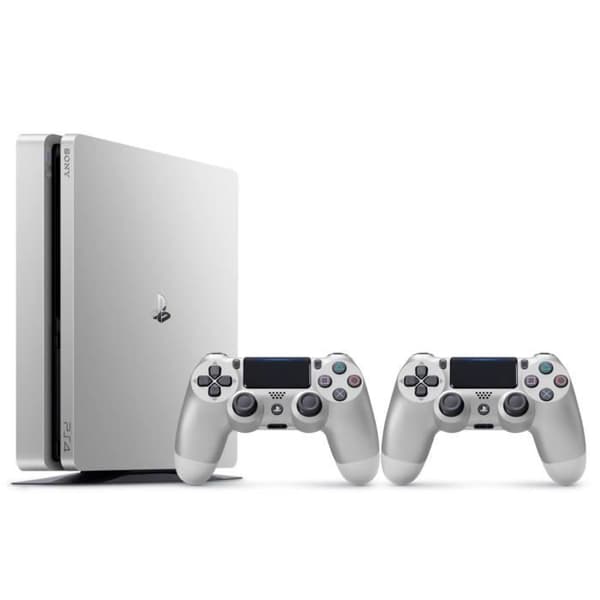 Vardagsrumskonsol - Sony - PS4 Slim Silver 500 GB - 2 kontroller - Grå - Pack- USED