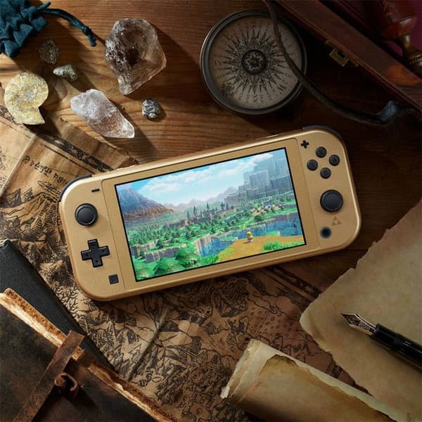 Nintendo Switch Lite konsol Hyrule edition JP version Original USA laddare + US-FR adapter- USED