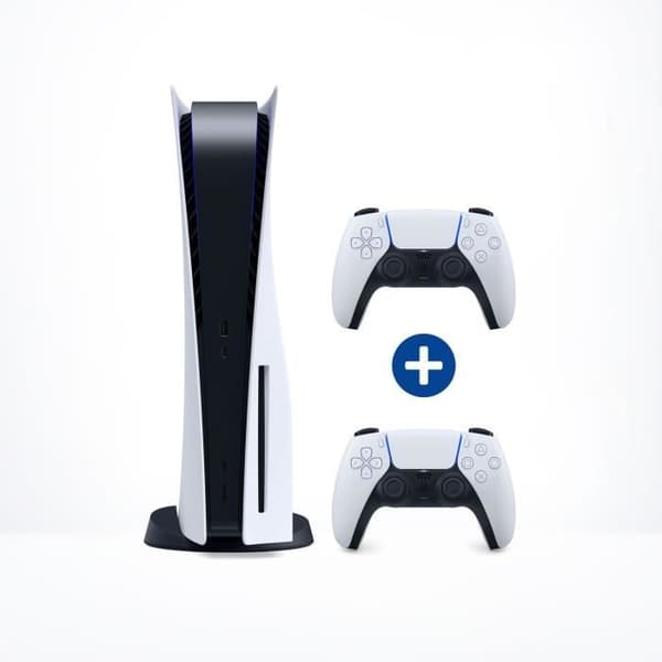 Konsol för vardagsrum - Sony - PlayStation 5 - 825GB SSD - 60FPS - 4K HDR - 2x Dualsense-kontroller- USED