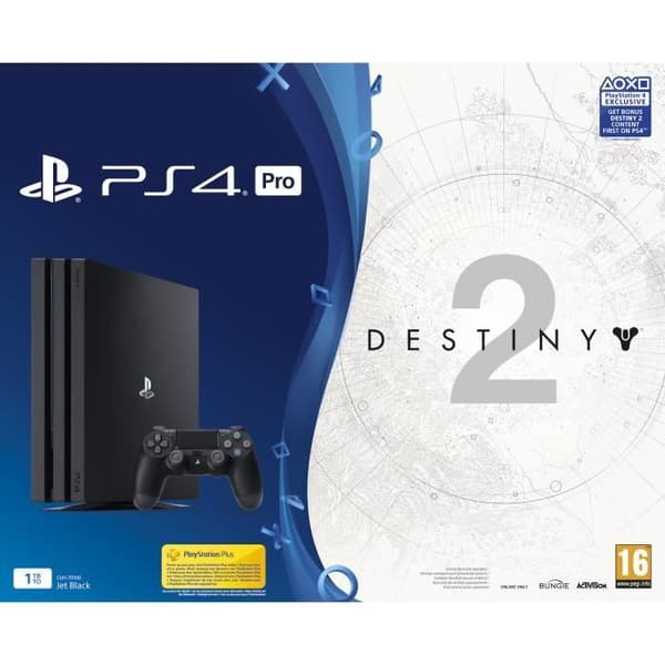 KONSOL PS4 PRO - 1TB SVART - BUNDLE DESTINY 2- USED