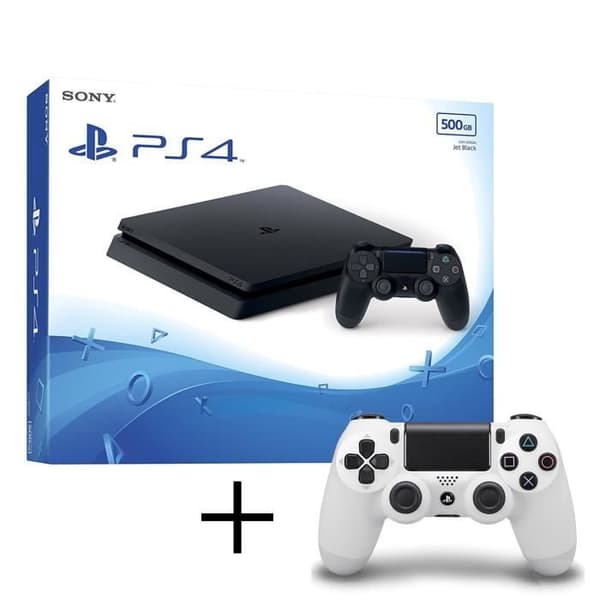 Hemkonsol - Sony - PS4 Slim 500GB - Vit - 1 handkontroll - Vit Dualshock 4 erbjudande- USED