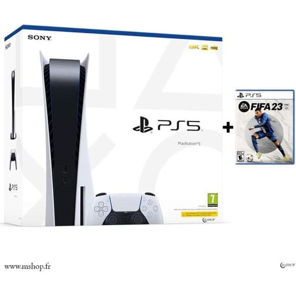 Vardagskonsol - Sony - PlayStation 5 Standard Edition - 825 GB - Vit - FIFA 23 PS5- USED