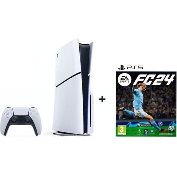 Konsol för vardagsrum - Sony - PS5 Slim - Trådlös DualSense-kontroll - EA Sports FC 24 - 825 Go- USED