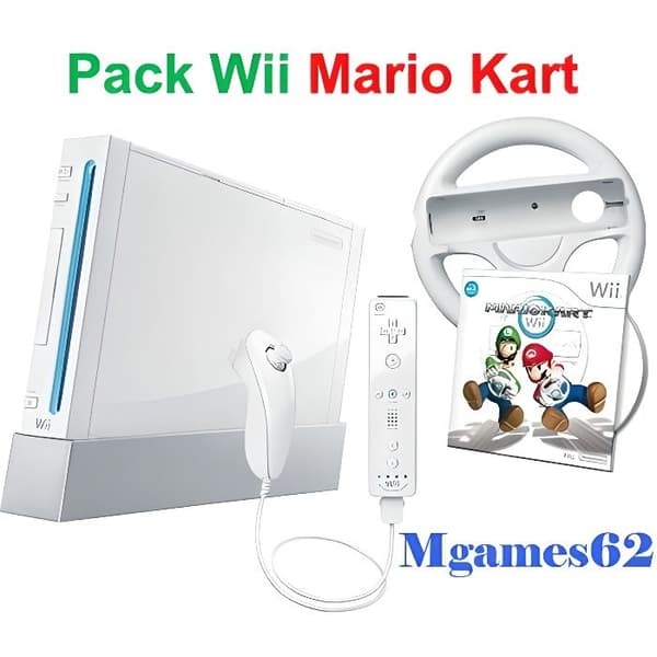 Nintendo Wii-konsolpaket Mario Kart Mgames62- USED
