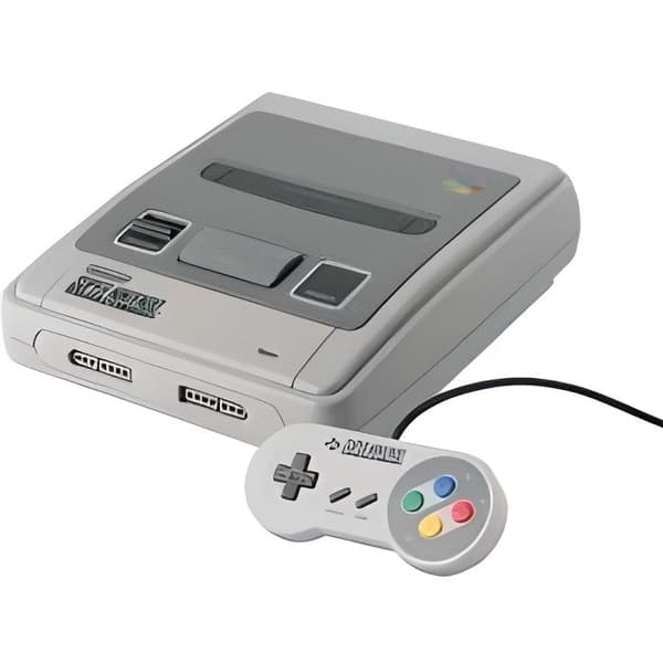 Sällskapskonsol - Nintendo - Super Nintendo - Grå - Licens Super Mario - Standardutgåva- USED