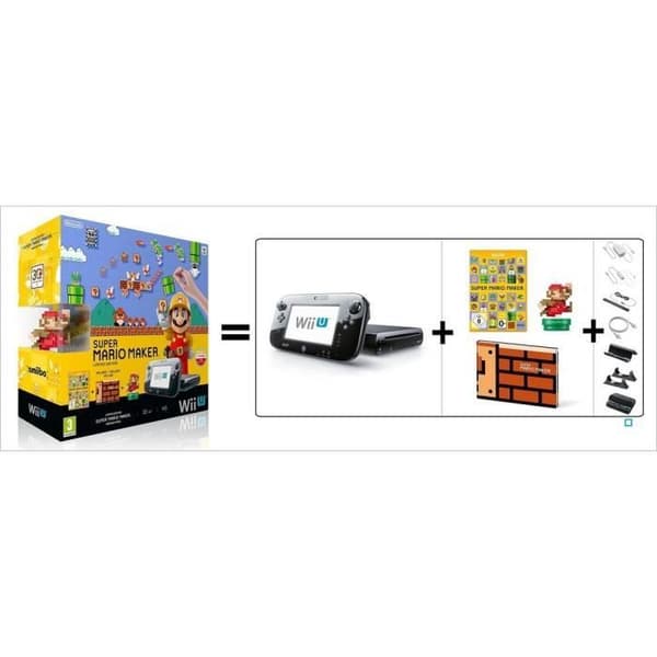 Premium Pack Wii U + Super Mario Maker + Amiibo Ma- USED