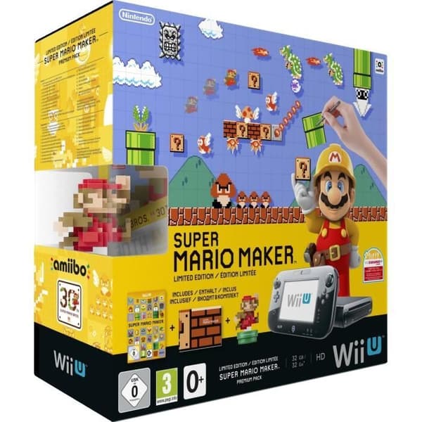 Premium Pack Wii U + Super Mario Maker + Amiibo Ma- USED