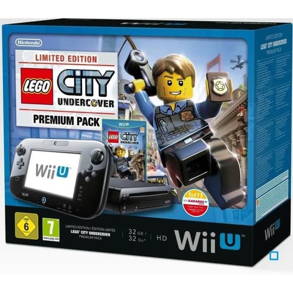 WII U PREMIUM SVART PACK LEGO CITY UNDERCOVER- USED