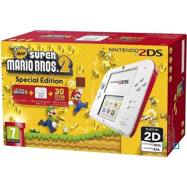2DS Red + New Super Mario Bros 2- USED