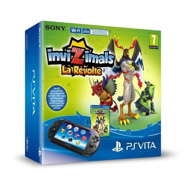 PS Vita 2000 svart konsol + Invizimals: The Revolt + CM 4 GB - Sony - Pack - 4 GB lagringskapacitet- USED