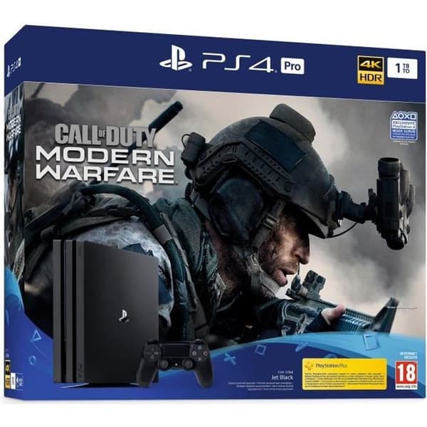 Console PS4 Pro 1TB Black/Jet Black + Call of Duty Modern Warfare - Officiell PlayStation- USED