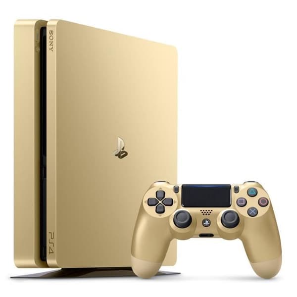 Vardagsrumskonsol - Sony - PS4 Slim Gold 500 GB - 2 kontroller - Svart- USED