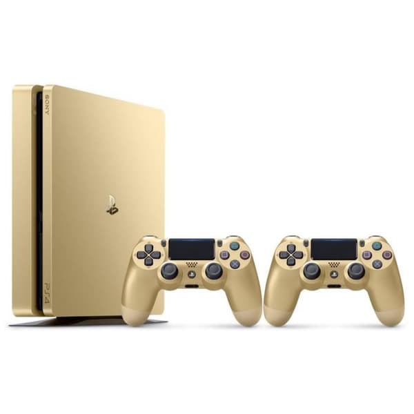 Vardagsrumskonsol - Sony - PS4 Slim Gold 500 GB - 2 kontroller - Svart- USED