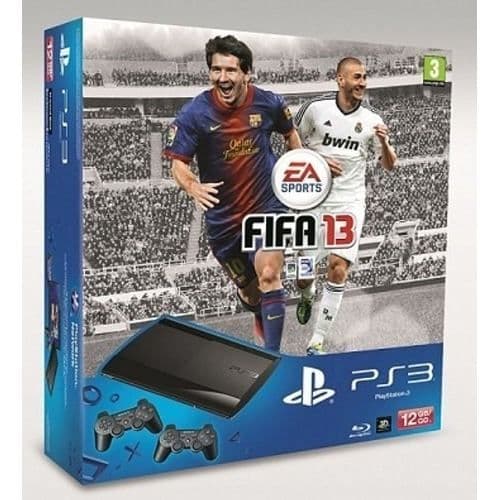 Vardagskonsol - Sony - Pack PS3 12 GB Black - Fifa - 2nd Dual Shock- USED