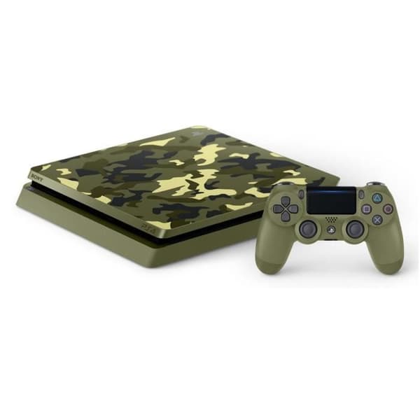 Console PS4 Slim 1TB Limited Edition Camo Design + Call of Duty WWII + Vem är du? (Ladda ner) - Officiell PlayStation- USED
