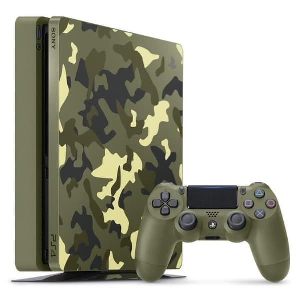 Console PS4 Slim 1TB Limited Edition Camo Design + Call of Duty WWII + Vem är du? (Ladda ner) - Officiell PlayStation- USED