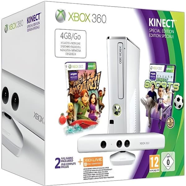 Vardagsrumskonsol - Microsoft - XBOX 360 4GB+ Kinect vit - Kinect Sports - 3 månader Live- USED