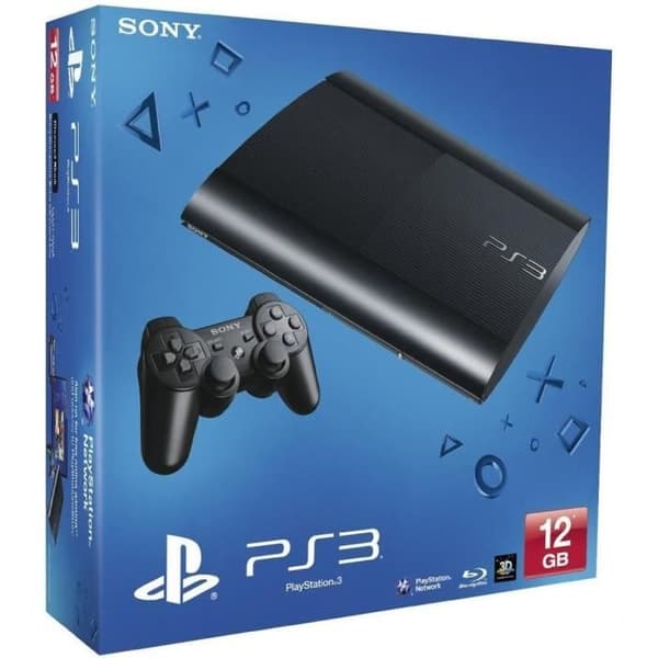 PS3 12 GB Ultra Slim + DualShock 3-kontroller- USED