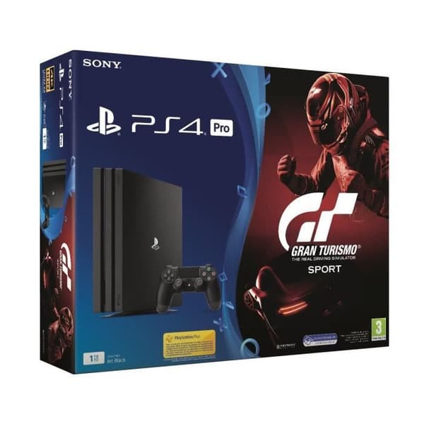 Vardagsrumskonsol - Sony - PS4 Pro 1 TB - Gran Turismo Sport - Svart - 18 oktober 2017 - 1 kontroller max- USED