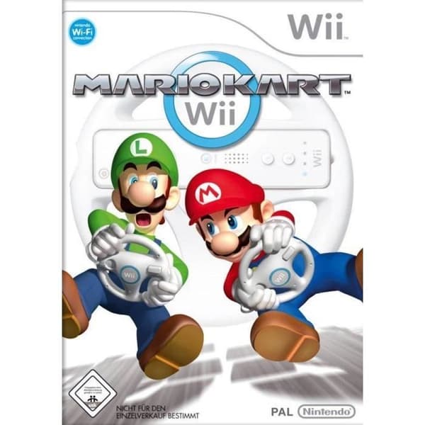 Svart Wii-konsol + 16 SPEL + Wii Fit-skala + ratt- USED