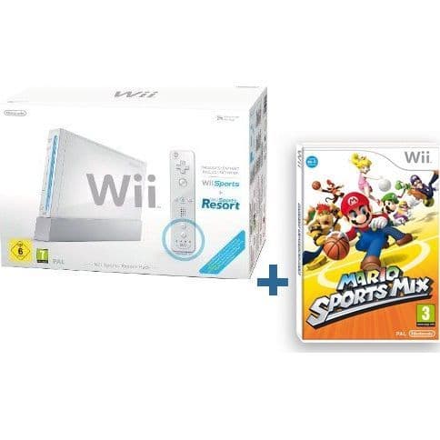 Wii Sports Resort Pack White + Mario Sports Mix- USED